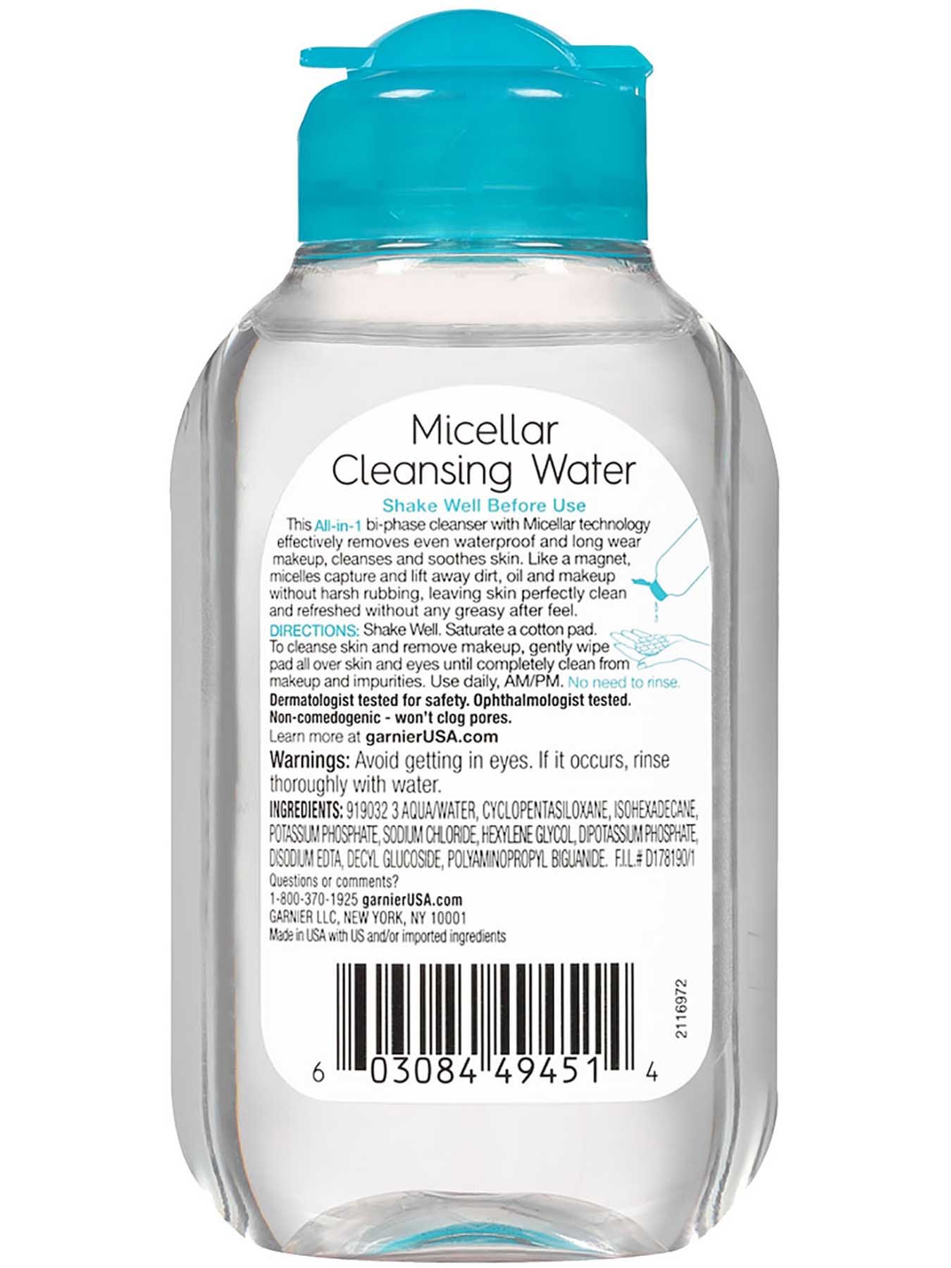 travel size garnier micellar water