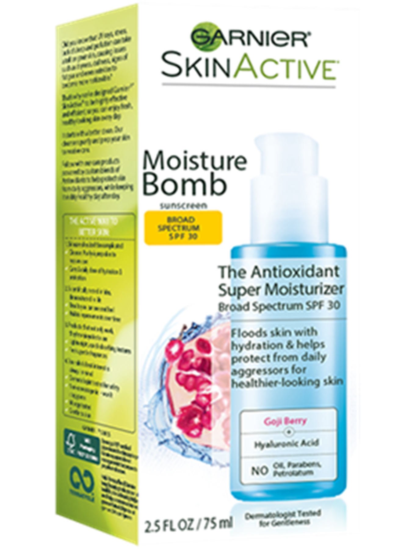 Front view of Moisture Bomb The Antioxidant Super Moisturizer SPF 30 box.