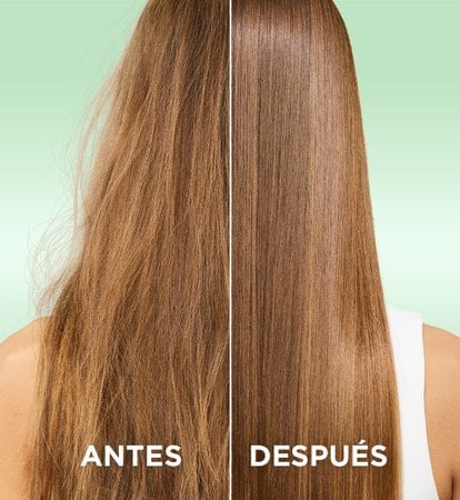 Garnier Fructis Diamond Sleek hair care collection before and after results: featuring long light brown hair showing up to 100H frizz-free sleek hair and diamond-like shine using the Sleek & Shine smoothing shampoo, conditioner, and Diamond Sleek shine-coat smoothing spray with keratin and argan oil.