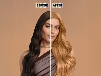 Garnier Nutrisse Caramelo Blonde Before and After.