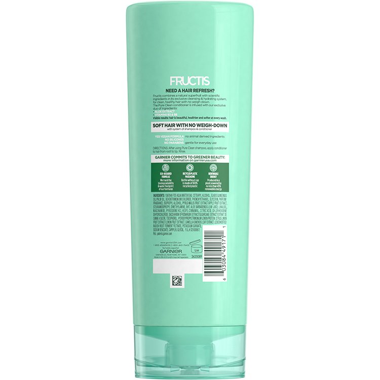 Back view of Pure Clean Aloe Conditioner for Oily Hair.