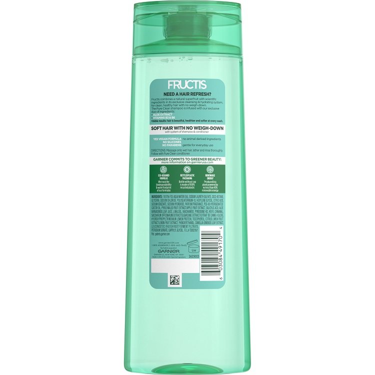 Back view of Pure Clean Aloe Shampoo for Oily Hair