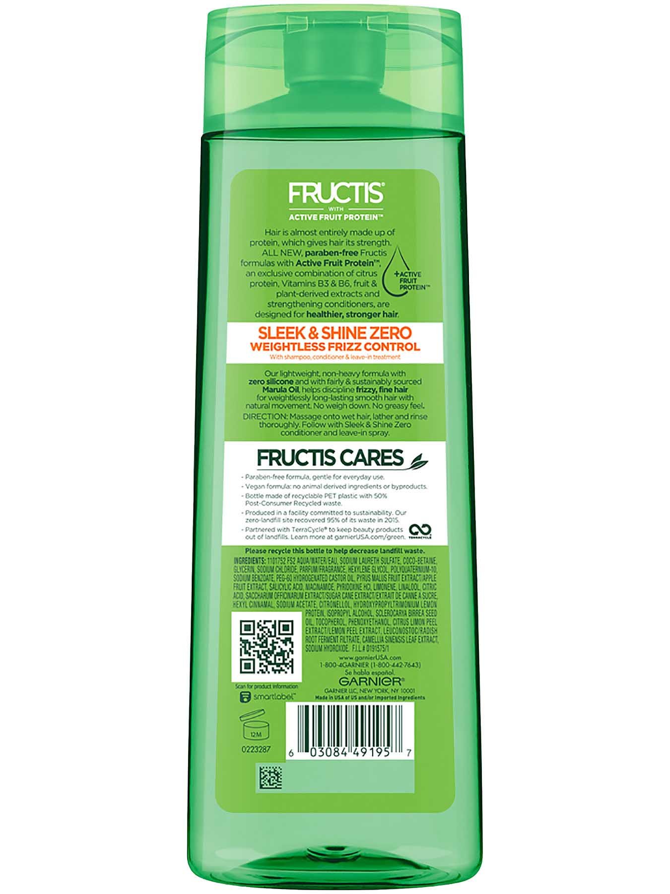Sleek and Shine Zero Shampoo Fine, Frizzy Hair Garnier Fructis