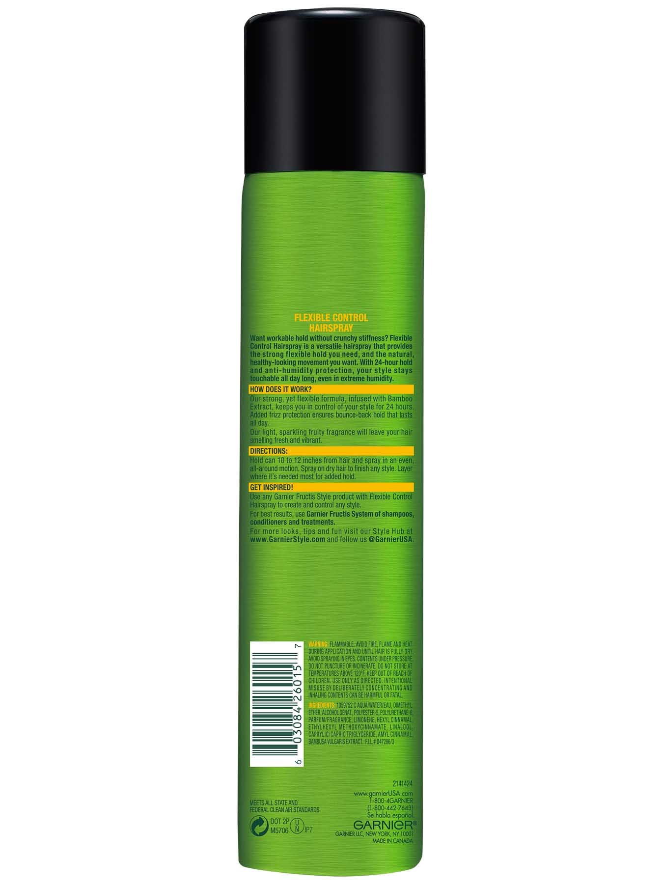 Back view of Flexible Control Anti-Humidity Aerosol Hair Spray.