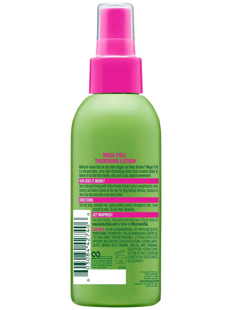 Mega Full Thickening Lotion Thin Ends Garnier Fructis Style