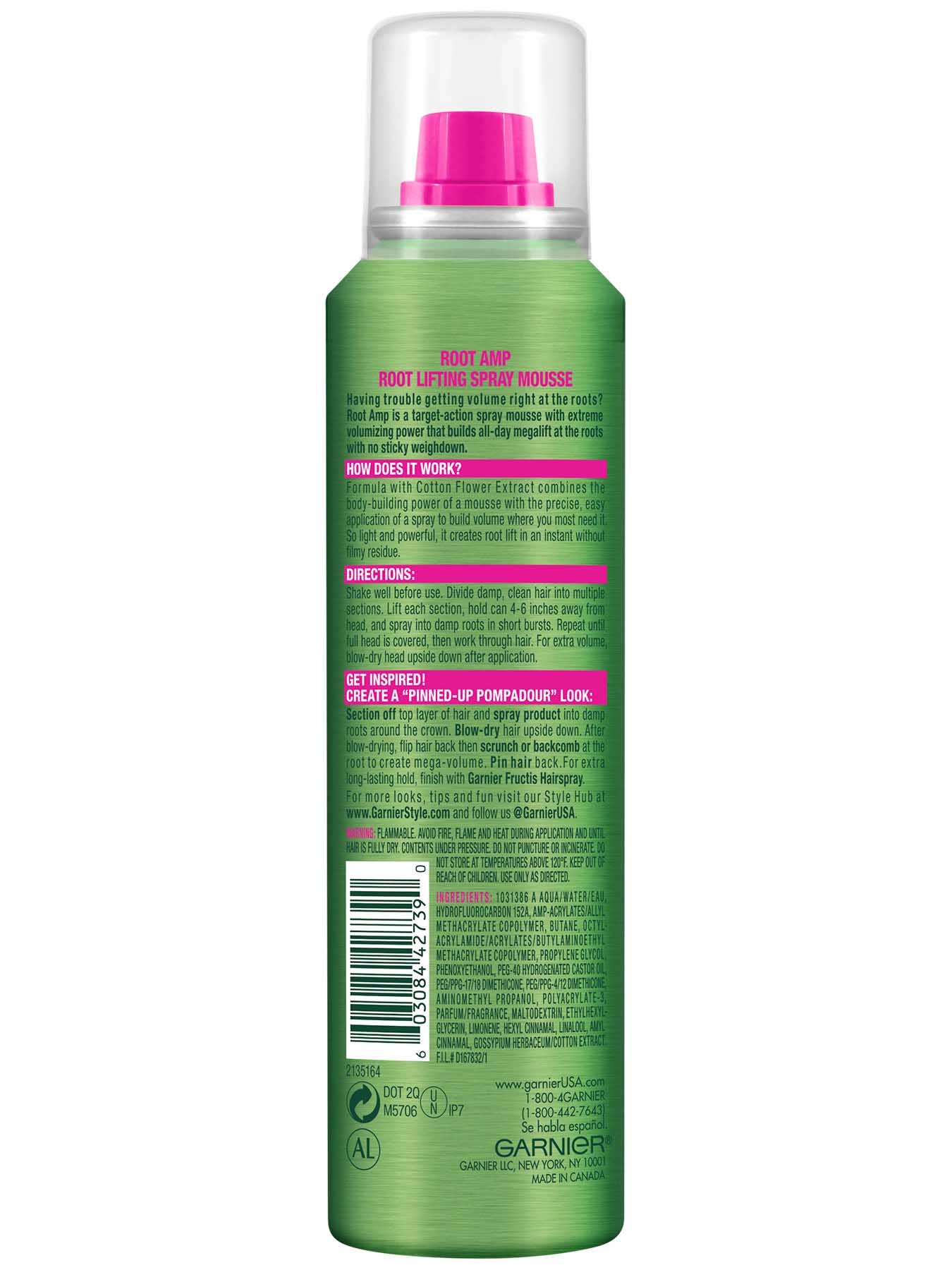 Back view of Root Amp Root Lifting Spray Mousse.