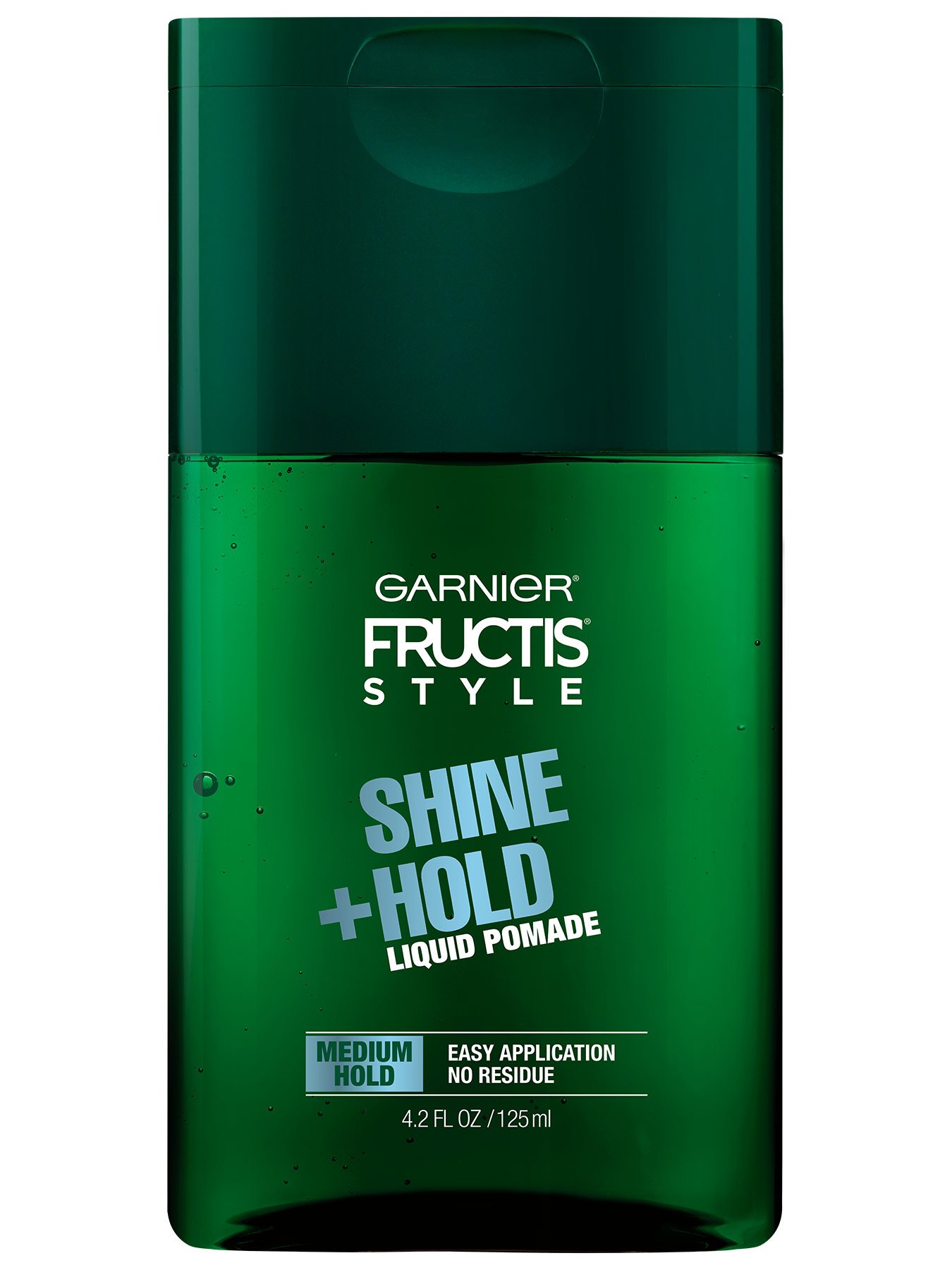 Front view of Shine and Hold Liquid Hair Pomade for Men, No Drying Alcohol.