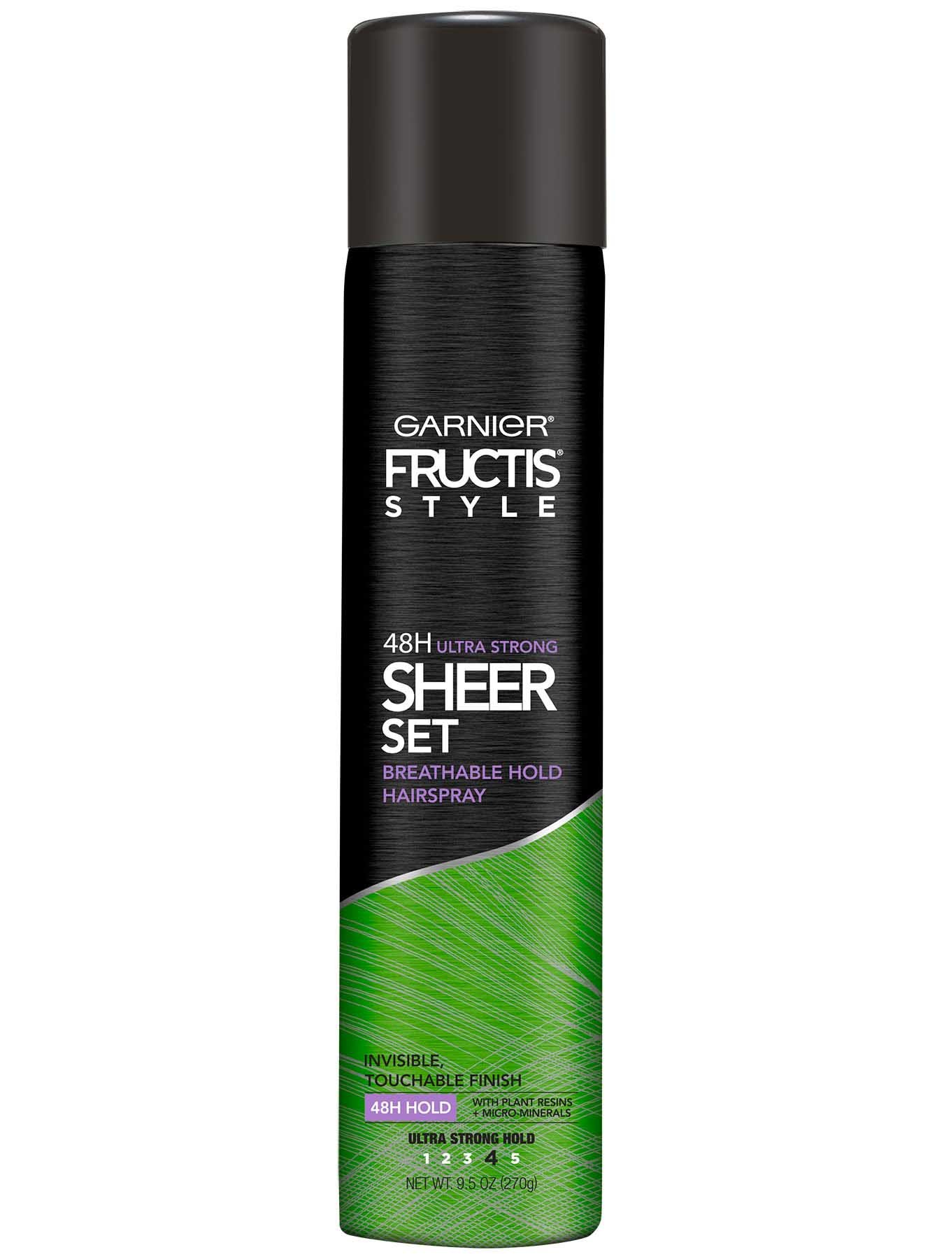 Front view of Sheer Set Ultra Strong Hold Breathable Hairspray.