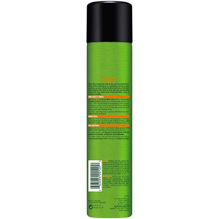 Garnier Fructis Style Sleek and Shine Anti-Humidity Hairspray back of pack