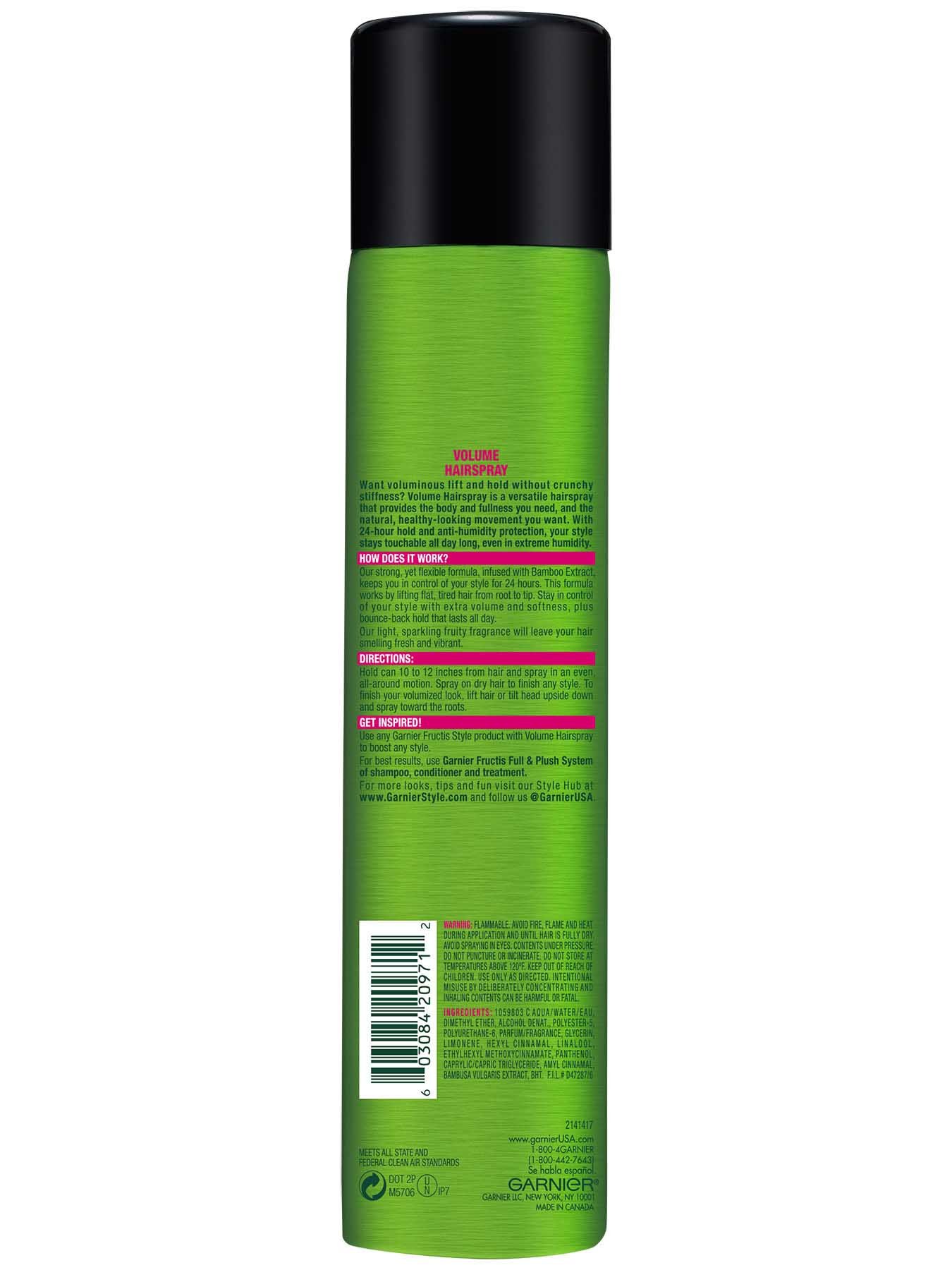 Back view of Volume Anti-Humidity Aerosol Hairspray.