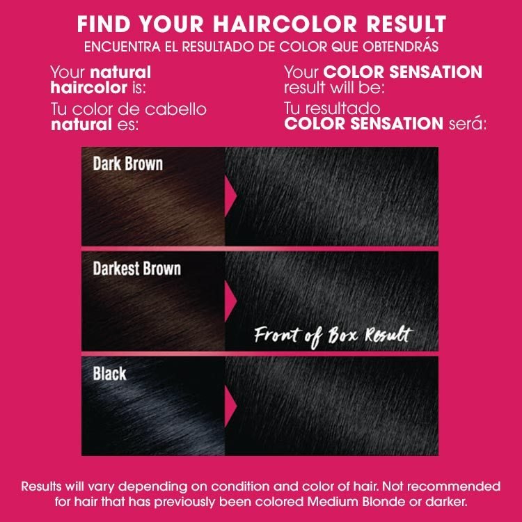 Color sensation 1.0 black before after swatch