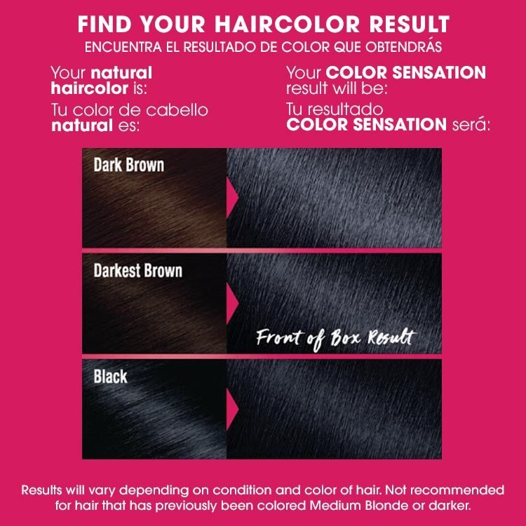 Color sensation 1.1 blue black before after swatch