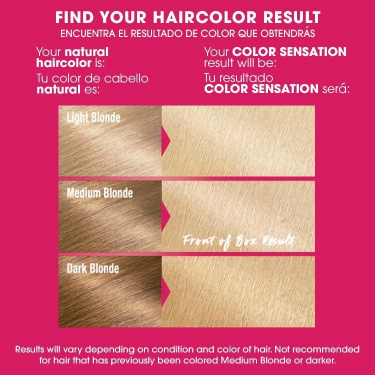 Color sensation 11.3 extra light sun blonde before after swatch