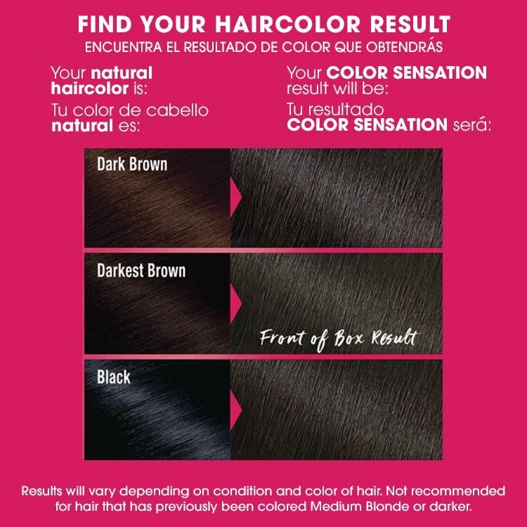 Color sensation 2.0 soft black before after swatch