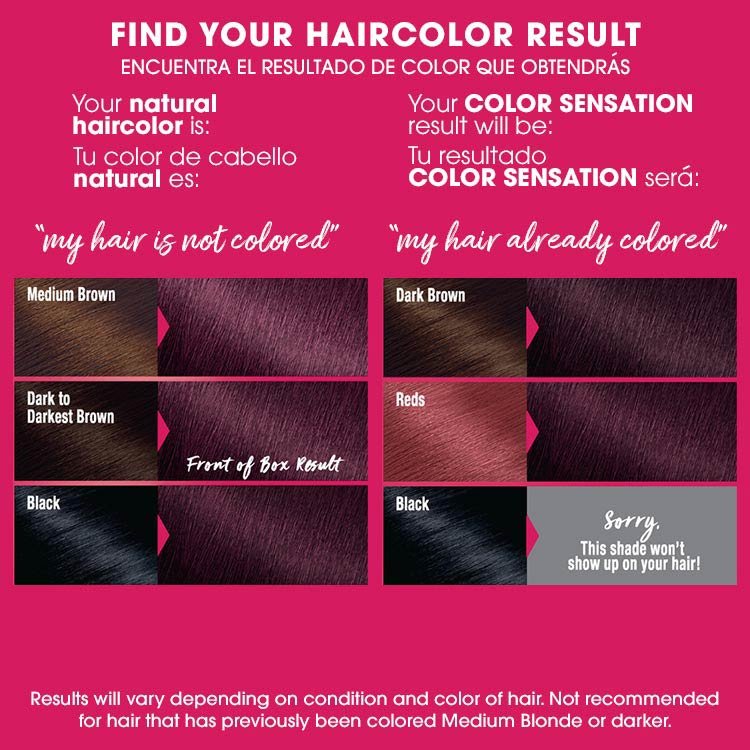 Color sensation 3.26 deep burgundy before after swatch