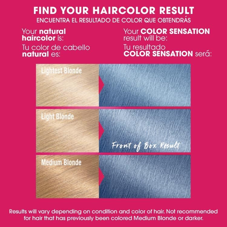 Color sensation 8.10 head in the clouds light blue before after swatch