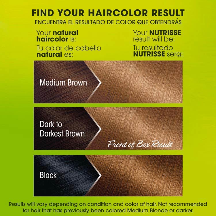 Nutrisse ultra color b3 golden brown before after swatch