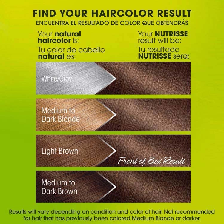 Nutrisse ultra coverage 600 deep light natural brown before after swatch
