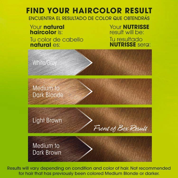 Nutrisse ultra coverage 630 deep light golden brown before after swatch