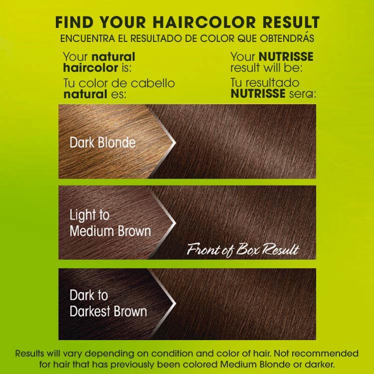 Nutrisse 50 medium natural brown before after swatch