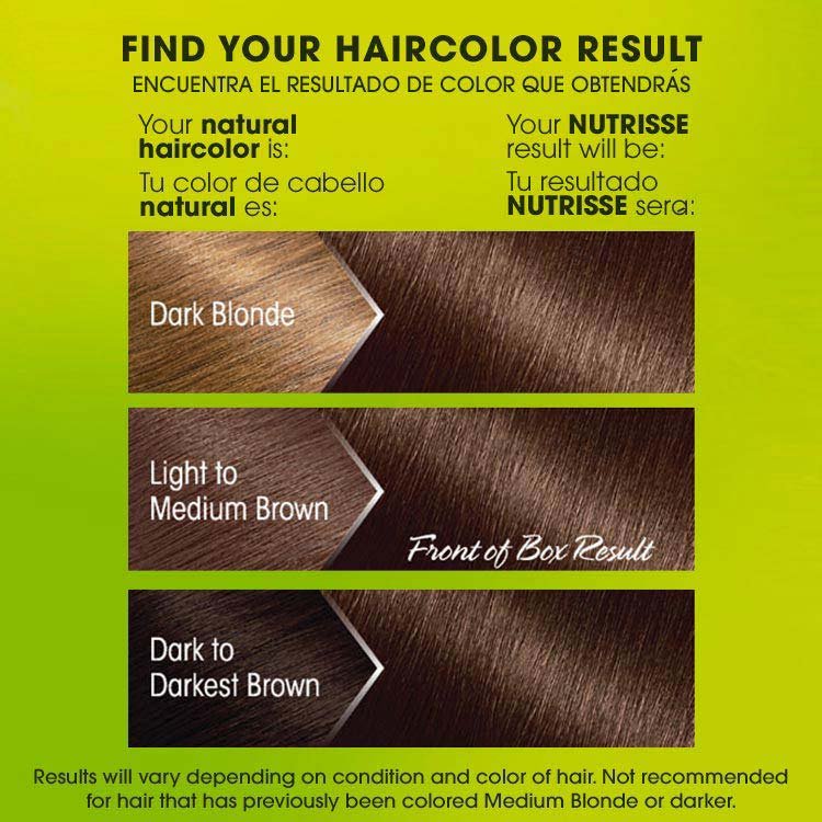 Nutrisse 513 medium nude brown before after swatch