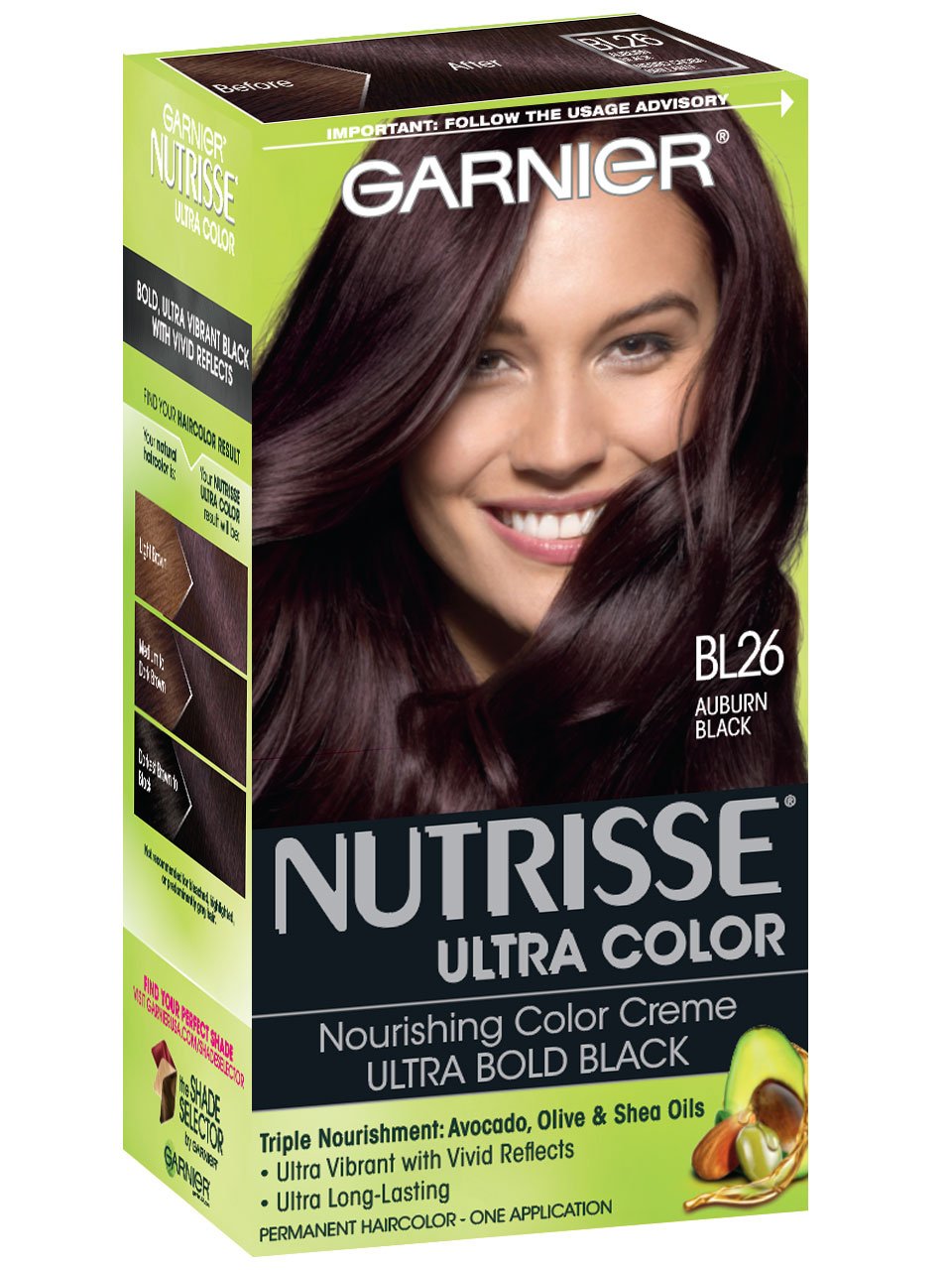 Nutrisse UltraColor Reflective Auburn Black Hair Color Garnier