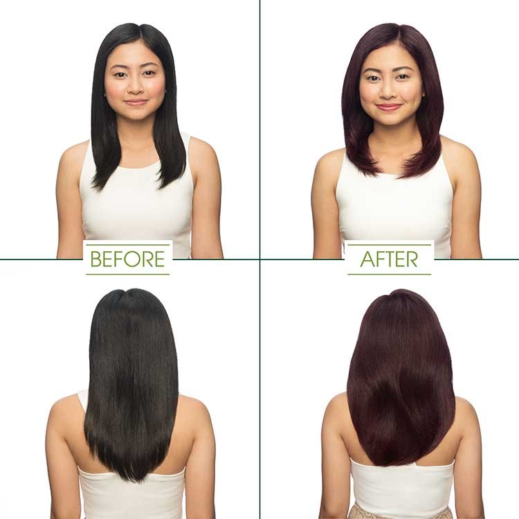 Garnier Hair Color - Darkest Golden Brown before and after