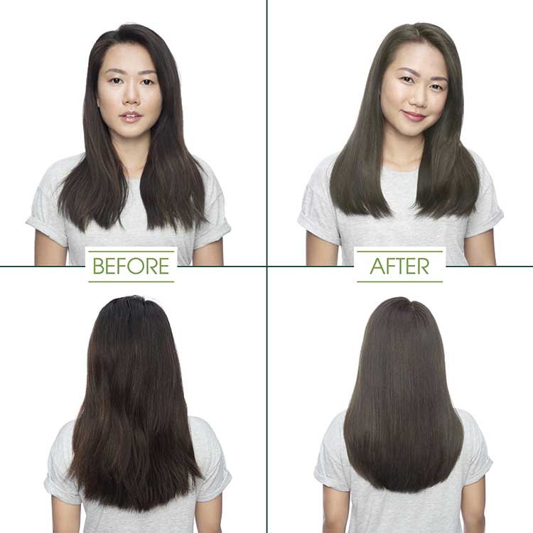 Garnier Hair Color Light Brown Shade Before After image