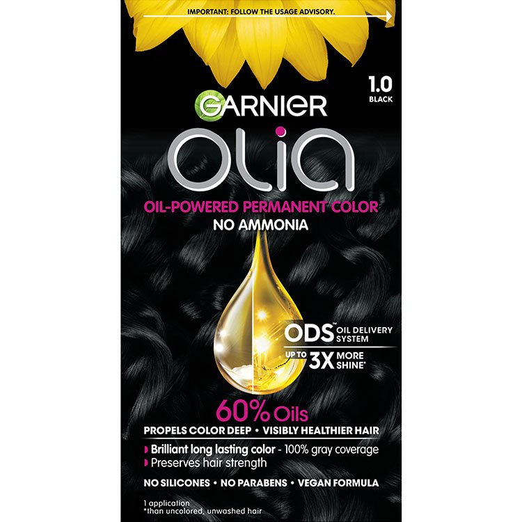 Olia - Ammonia-Free Permanent Hair Color - Black - Garnier