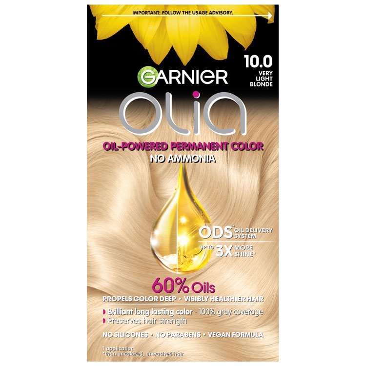 Olia Permanent Hair Color 10.0, Very Light Blonde - Garnier