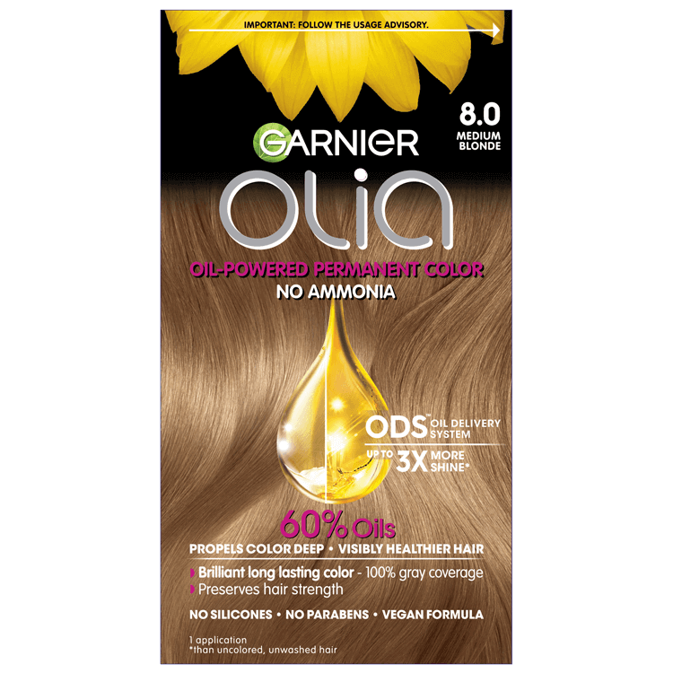 Olia - Ammonia-Free Permanent Hair Color - Medium Blonde - Garnier