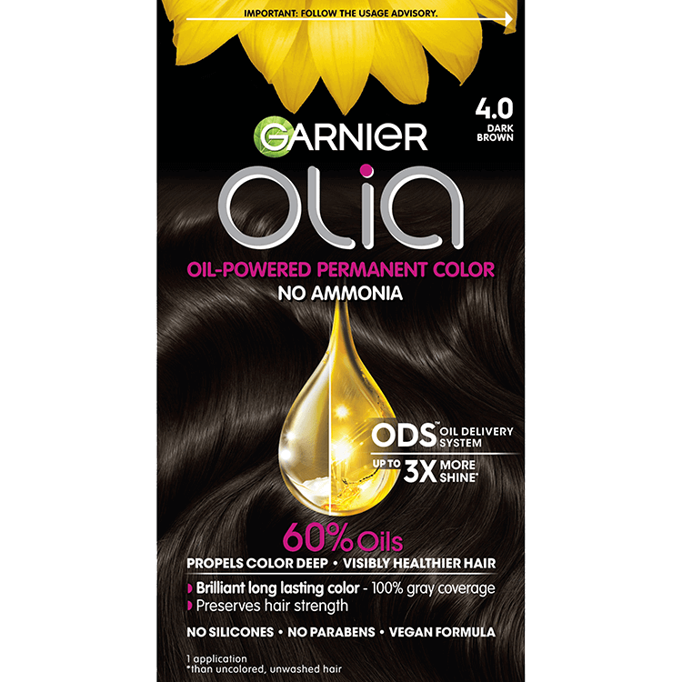 Olia - Ammonia-Free Permanent Hair Color - Dark Brown - Garnier