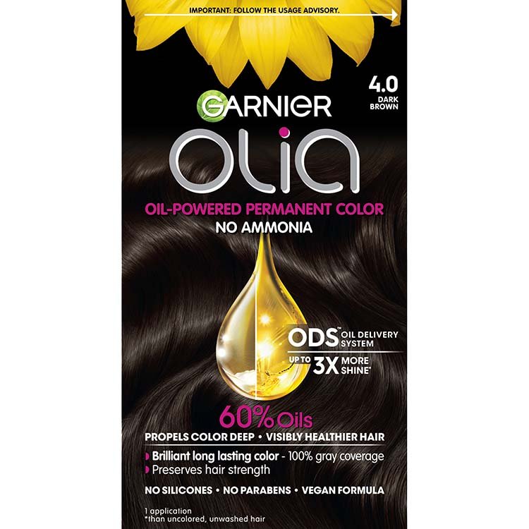 Olia - Ammonia-Free Permanent Hair Color - Dark Brown - Garnier
