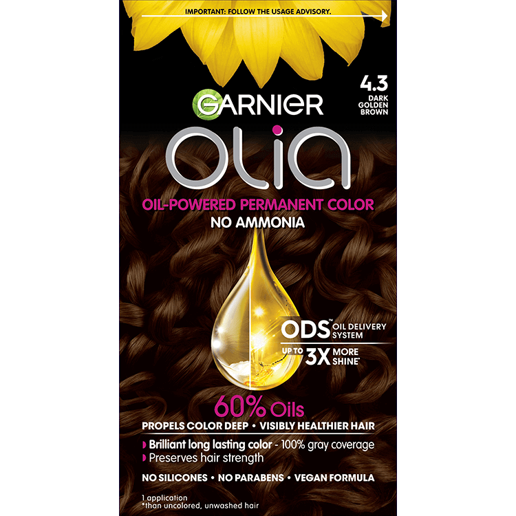 Olia - Ammonia-Free Permanent Dark Golden Brown Hair Color - Garnier