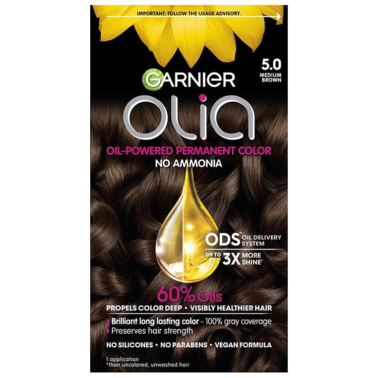 Olia - Ammonia-Free Permanent Hair Color - Medium Brown - Garnier