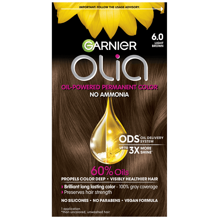 begrænse Mundskyl klient Olia - Ammonia-Free Permanent Hair Color - Light Brown - Garnier