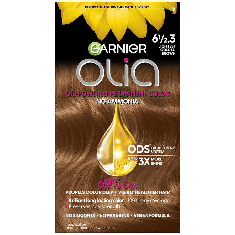 Olia Ammonia-Free Permanent Lightest Golden Brown Hair Color - Garnier