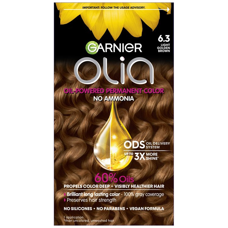 Olia Ammonia-Free Permanent Hair Color - Light Golden Brown - Garnier