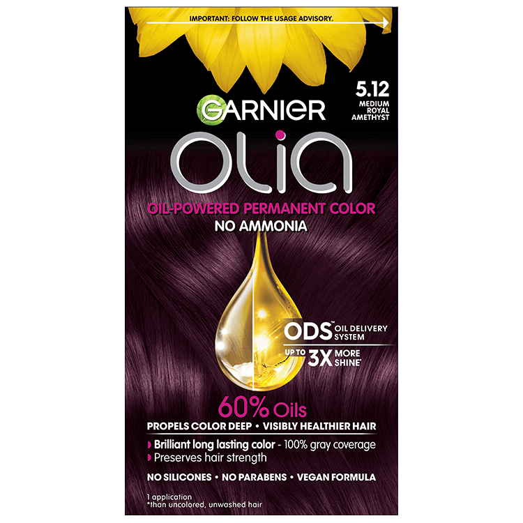 Olia Medium Royal Amethyst Hair Color – Ammonia-Free Hair Dye – Garnier