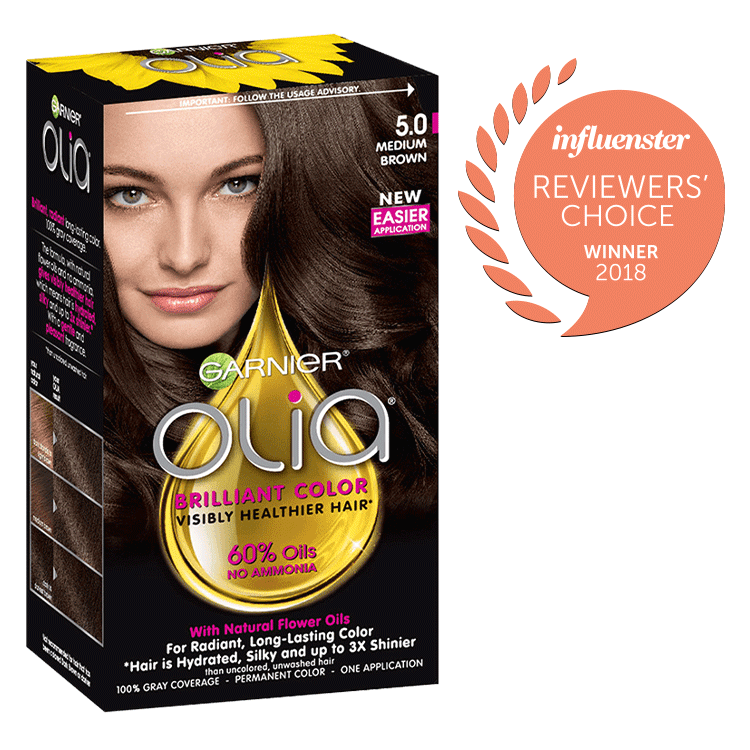 Olia Ammonia Free Permanent Hair Color Medium Brown Garnier