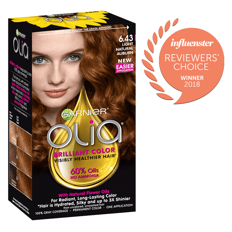 Olia Ammonia Free Light Natural Auburn Hair Color Garnier