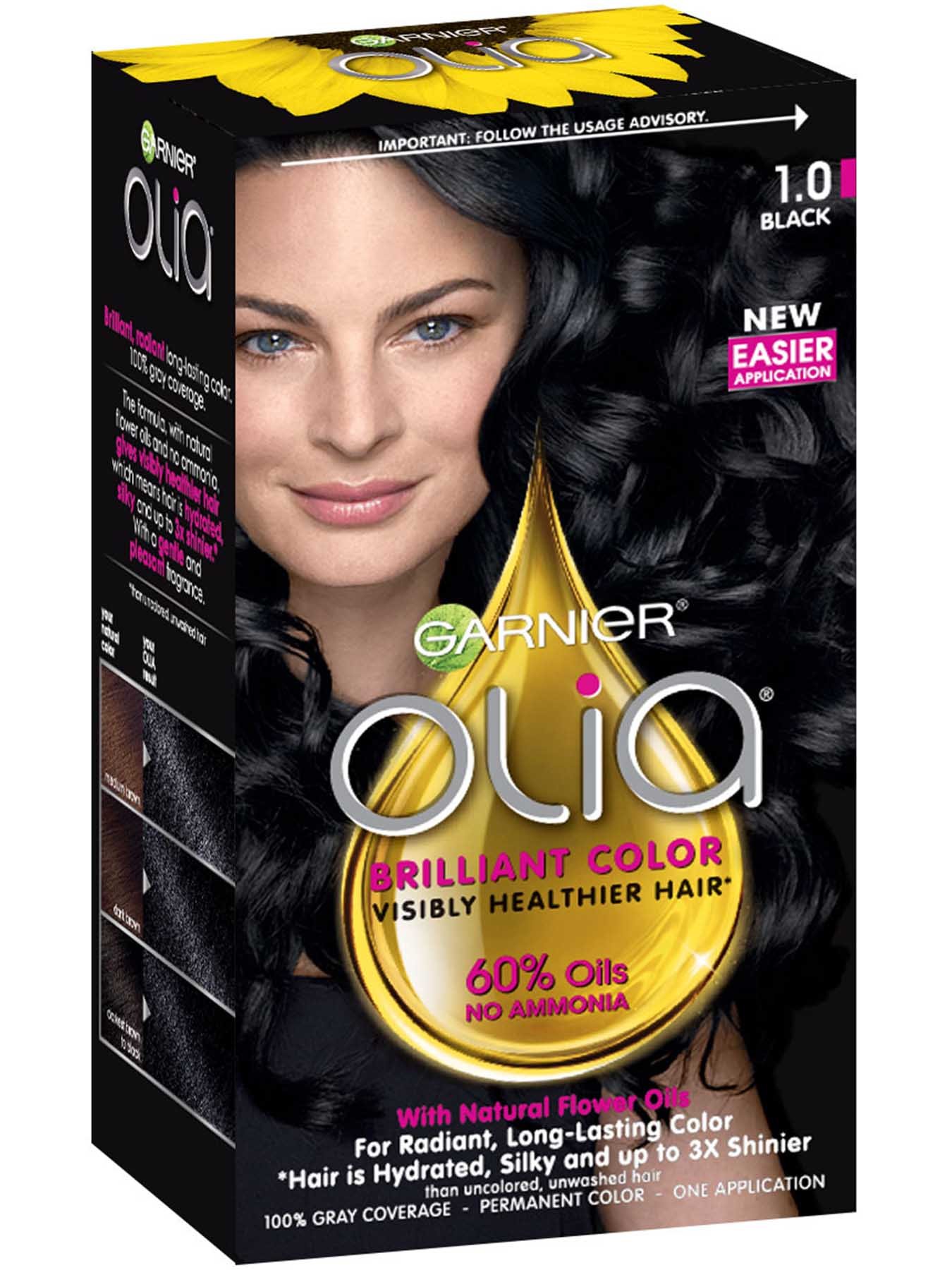 Soft Black Hair Color - Olia Hair Color - Oil Powered ...