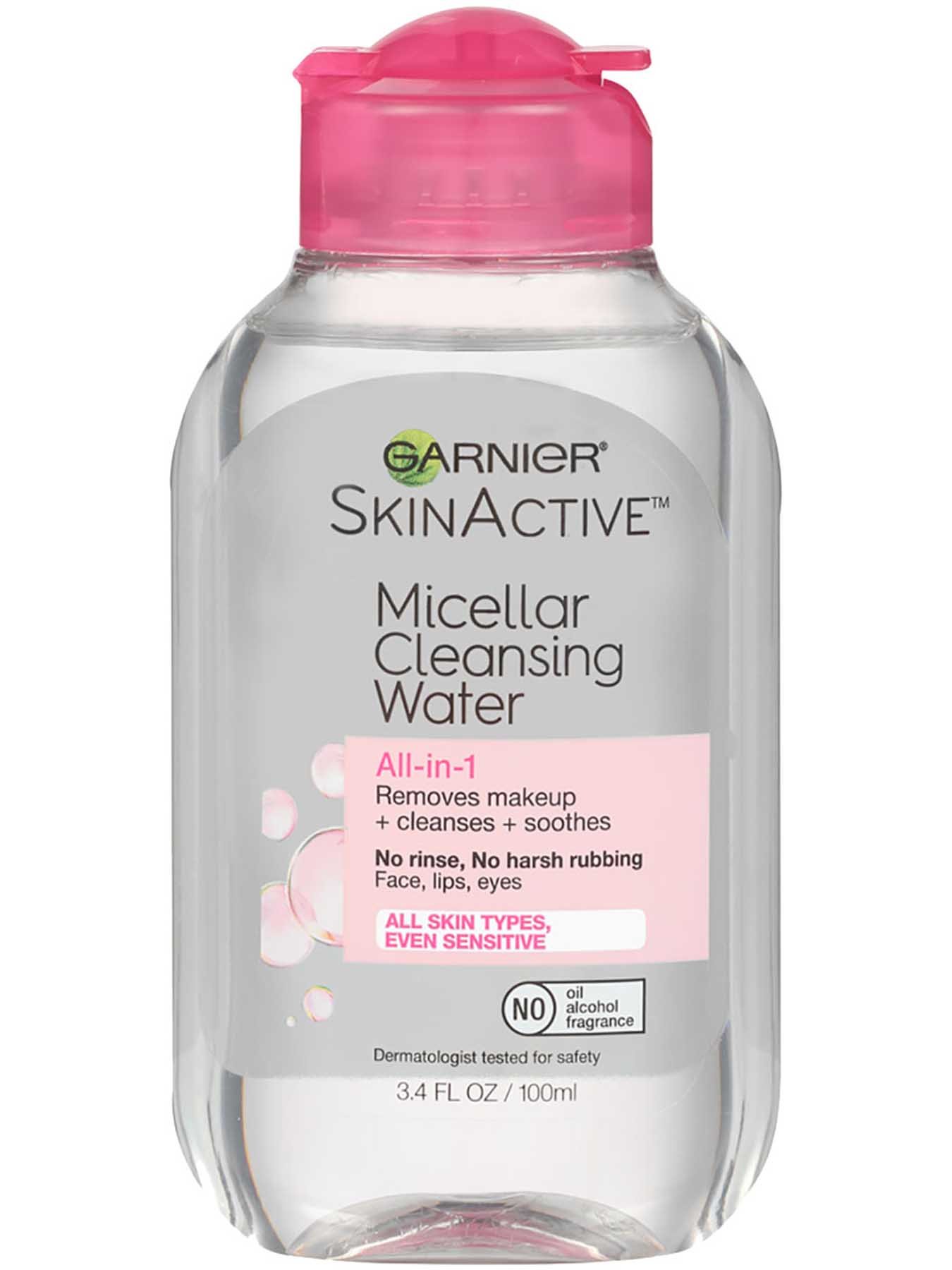Front view of Pink Cap Cleansing Water All-in-1, All Skin Types.