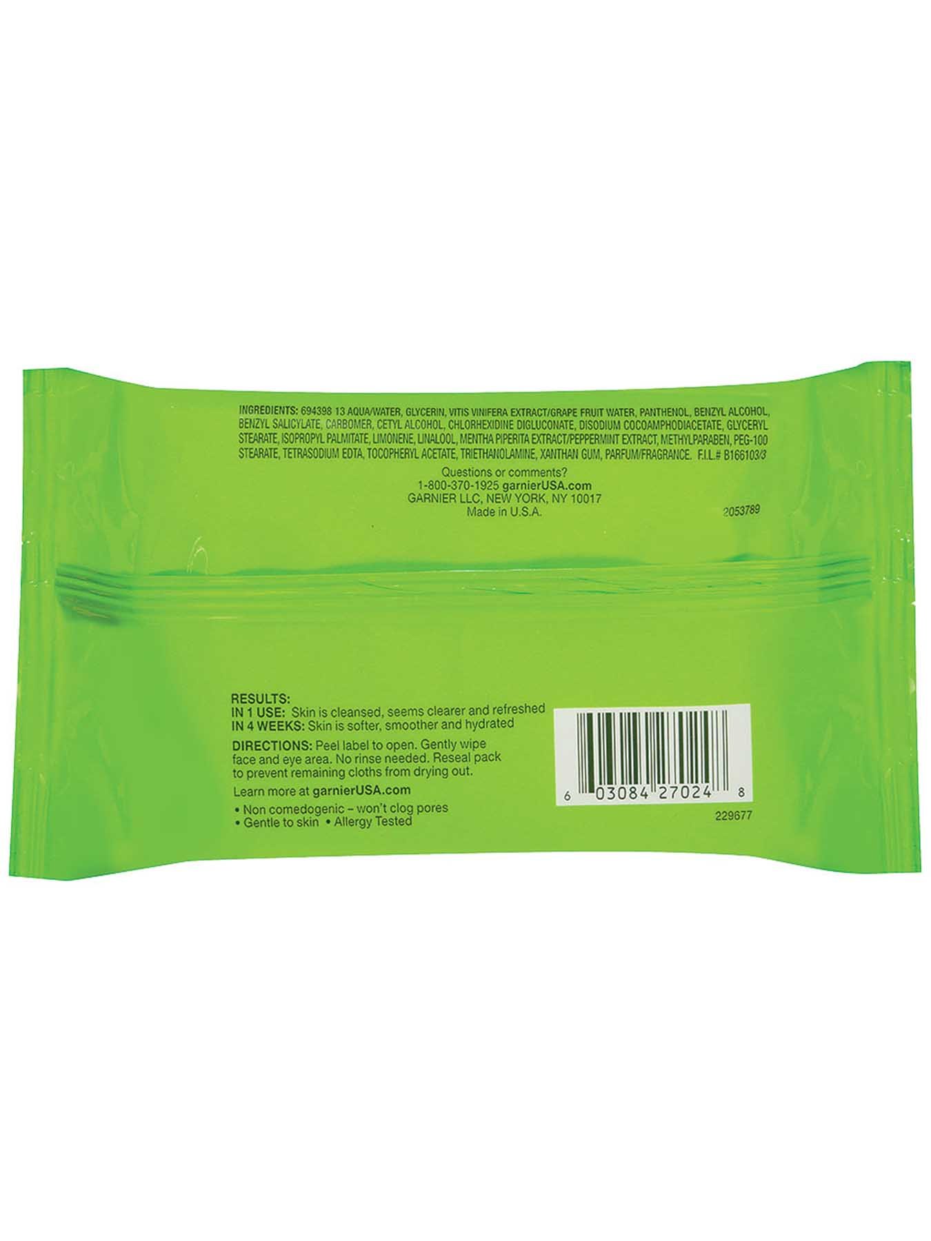 Back view of Clean+ Refreshing Remover Cleansing Towelettes, Normal Skin.