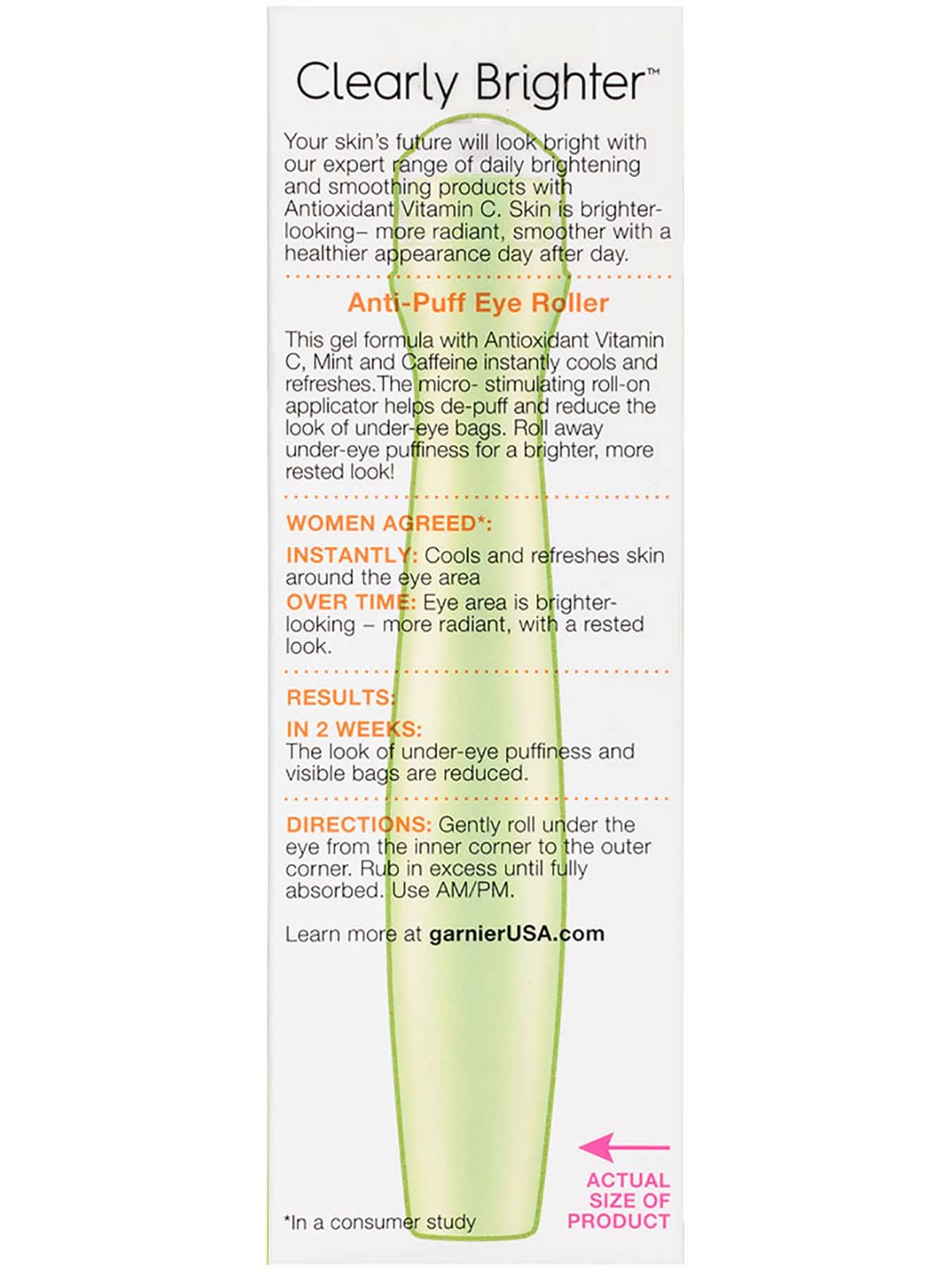 Front view of Clearly Brighter Anti-Dark Circle Eye Roller - Light/Medium.