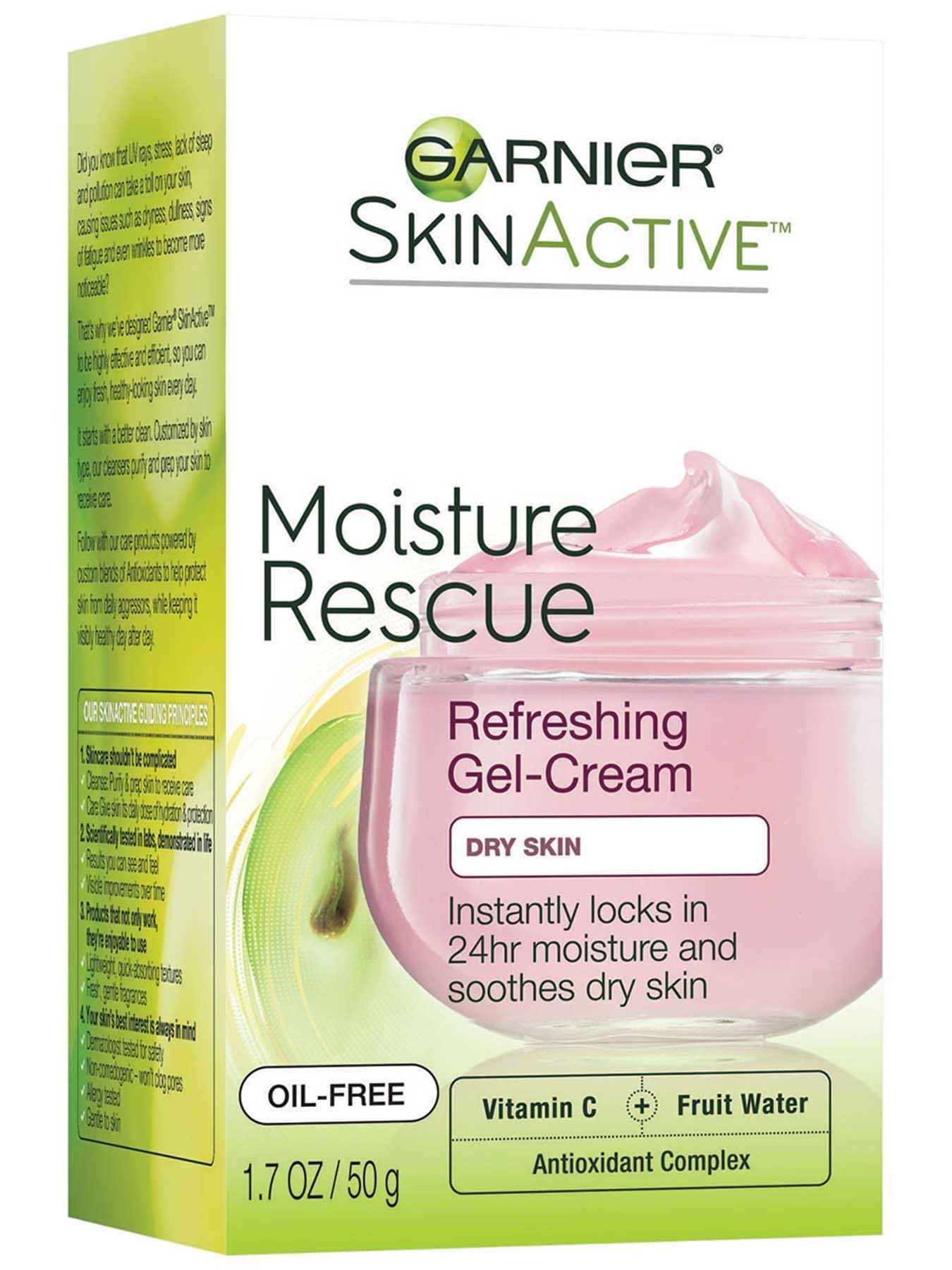 Right Side view of Moisture Rescue Refreshing Gel Cream, Dry Skin.