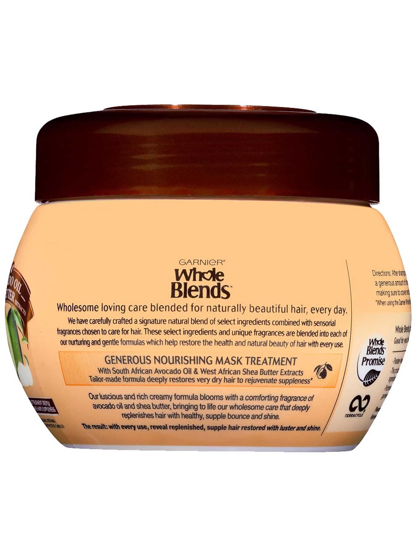 Back view of Nourishing Mask with Avacado Oil and Shea Butter.