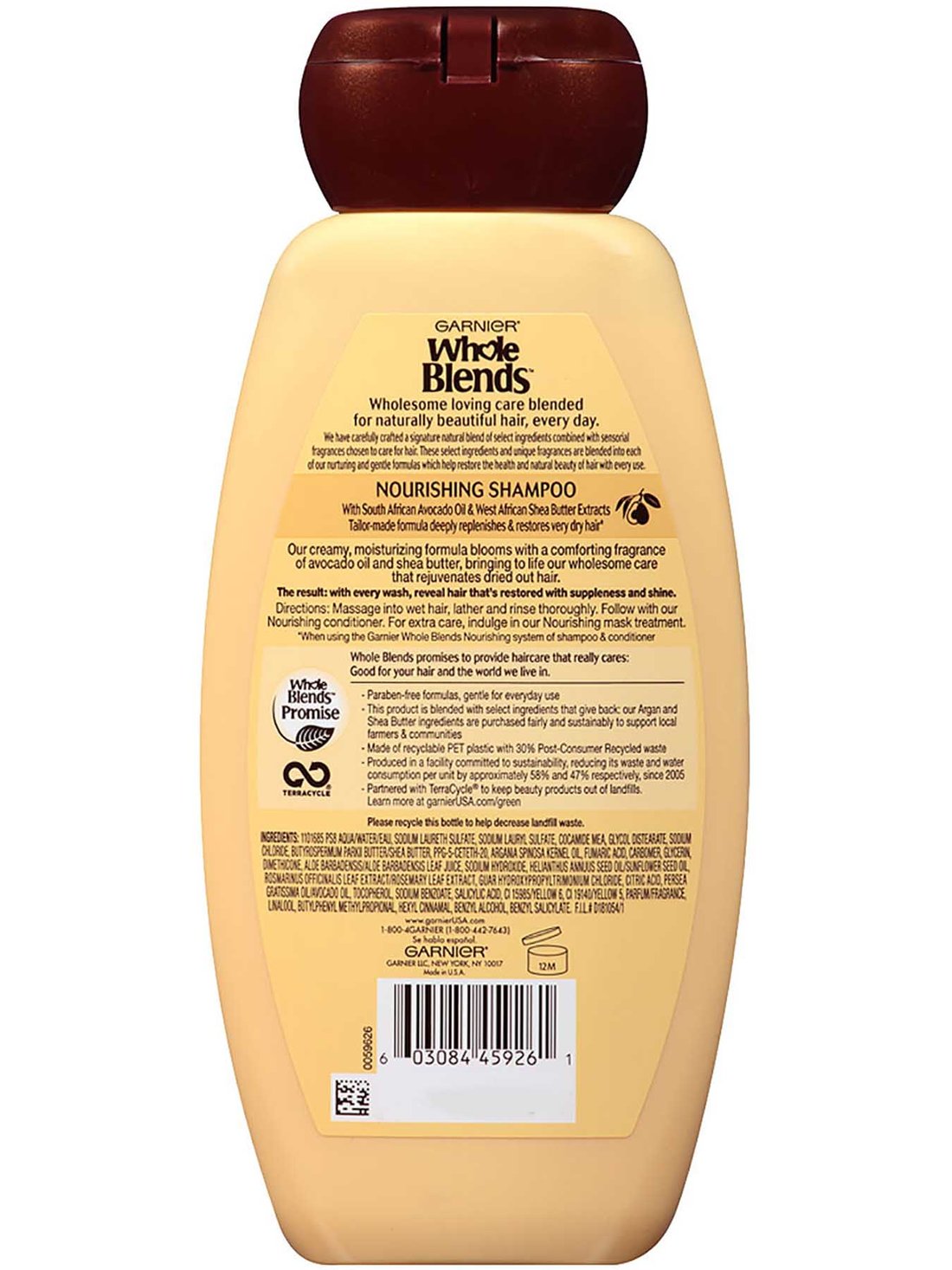 Avocado Oil & Shea Butter Nourishing Shampoo Dry Hair Care Garnier