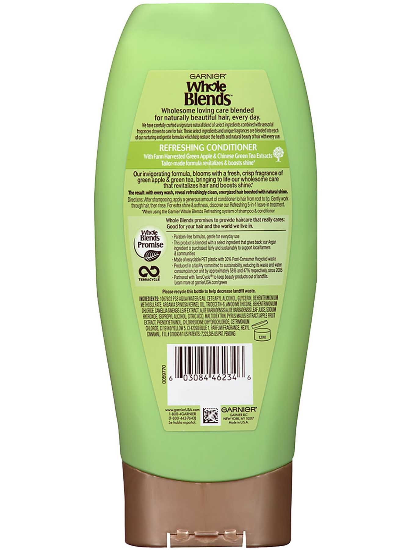 Back view of Refreshing Conditioner with Green Apple and Green Tea Extracts.