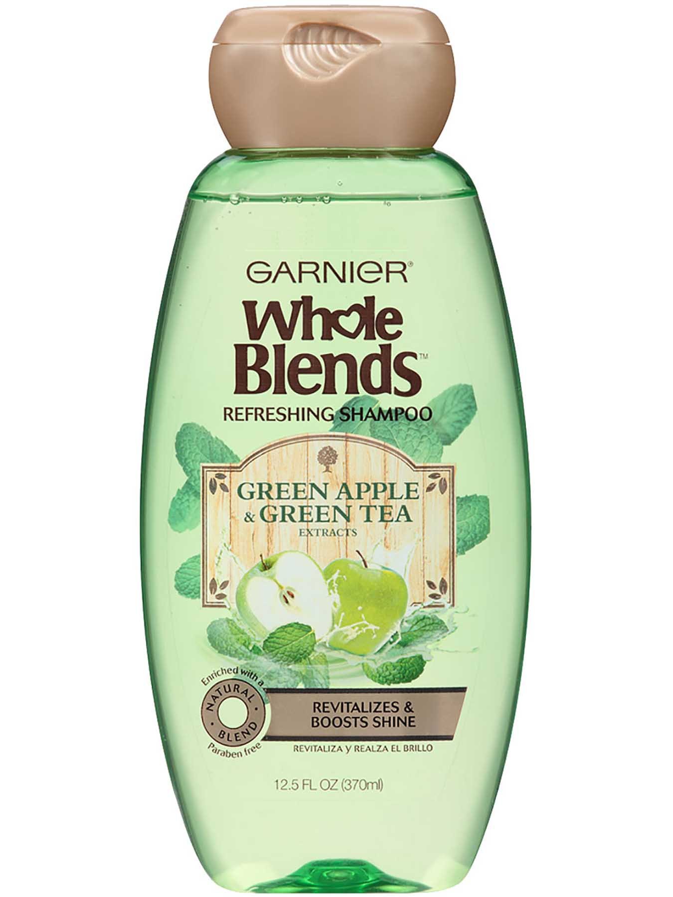 Front view of Refreshing Shampoo with Green Apple and Green Tea Extracts.